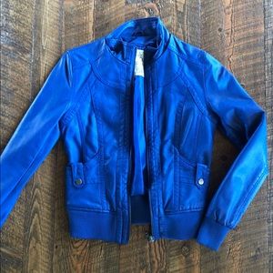 Pleather royal blue jacket